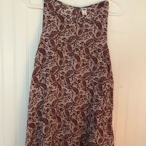 Old Navy Red Floral Sleeveless Shirt